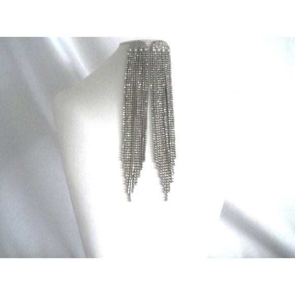 Rhinestone shoulder duster bridal MOB prom party formal evening earrings - Picture 2 of 5